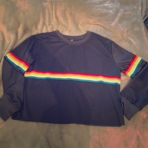 Cropped blue grey top